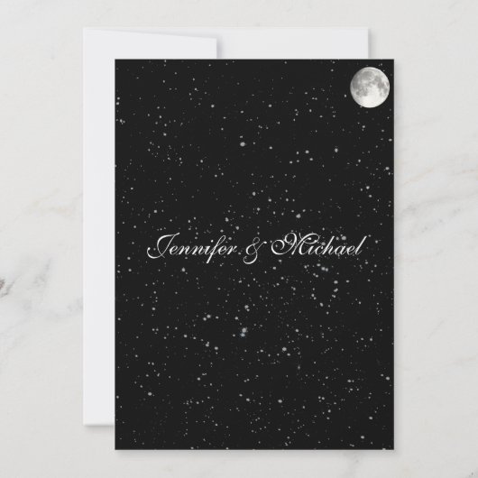 結婚式招待状 | Black Starry Night Moon 招待状 (裏面)