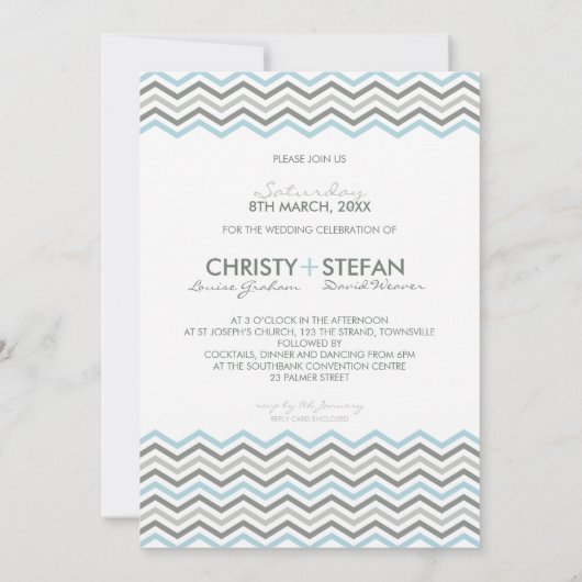 結婚式招待状:: chevron1 5x7 3 招待状 (裏面)