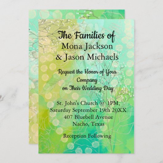 結婚式招待状(Designer Green) 招待状 (正面/裏面)