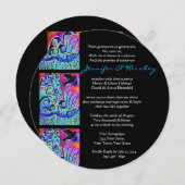 結婚式招待状- Dove of Peace Ebony – ラウンド 招待状 (正面/裏面)