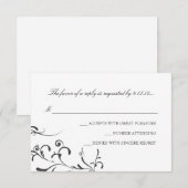 結婚式招待状- RSVP |の花の優美|wb (正面/裏面)