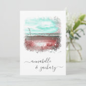 *~*結婚式招待状+ RSVP -ビーチQR AR7 招待状 (スタンド正面)