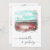 *~*結婚式招待状+ RSVP -ビーチQR AR7 招待状 (正面/裏面)