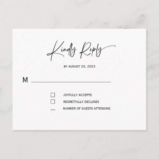 結婚式招待状(rsvp) ポストカード (正面)