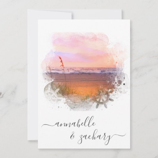 *~*結婚式招待状+ RSVP - QRビーチAR7 招待状 (正面)