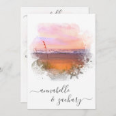 *~*結婚式招待状+ RSVP - QRビーチAR7 招待状 (正面/裏面)