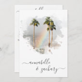 *~*結婚式招待状+ RSVP - QR TROPICAL AR11 招待状 (正面/裏面)