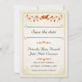 結婚式招待状 Save The Date、紅葉をテーマに セーブザデート