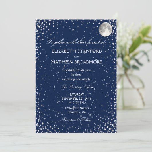 結婚式招待状 | Starry Night Moon 招待状 (スタンド正面)