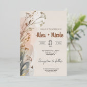 結婚式招待状- Wispy Flowers 箔招待状 (立ち正面)