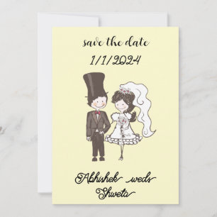 結婚式招待状A風刺対ポートレート 招待状