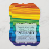 結婚式招待状lgbtq rainbow flag lesbianゲイ 招待状 (正面/裏面)