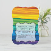 結婚式招待状lgbtq rainbow flag lesbianゲイ 招待状 (スタンド正面)