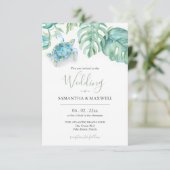 結婚式招待状QRコードトロピカルシーカメ 招待状 (スタンド正面)