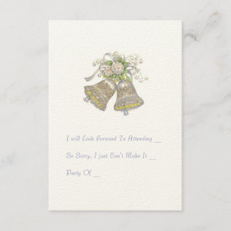 結婚式招待状RSVPカード。 "結婚式の鐘" 出欠カード