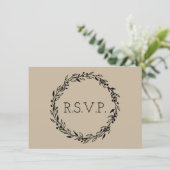 結婚式招待状RSVP応答カードひな形 招待状 (スタンド正面)