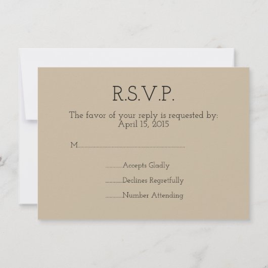 結婚式招待状RSVP応答カードひな形 招待状 (裏面)