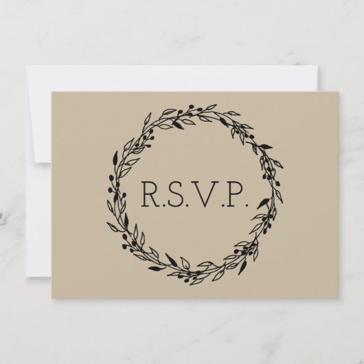 結婚式招待状RSVP応答カードひな形 招待状 (正面)