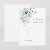 結婚式招待状RSVP応答カード 出欠カード (正面/裏面)