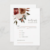 結婚式招待状RSVP応答カード 出欠カード (正面/裏面)