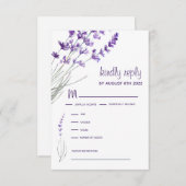 結婚式招待状RSVP応答カード 出欠カード (正面/裏面)