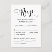 結婚式招待状RSVP応答、食事オプションカード エンクロージャーカード (正面)