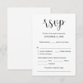 結婚式招待状RSVP応答、食事オプションカード エンクロージャーカード (正面/裏面)