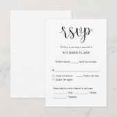 結婚式招待状RSVP応答、食事オプションカード エンクロージャーカード (正面/裏面)