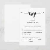 結婚式招待状RSVP応答、食事オプションカード エンクロージャーカード (正面/裏面)