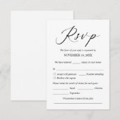 結婚式招待状RSVP応答、食事オプションカード エンクロージャーカード (正面/裏面)