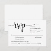 結婚式招待状RSVP応答、食事オプションカード エンクロージャーカード (正面/裏面)