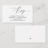 結婚式招待状RSVP、ロマンチックモダンリマインダー エンクロージャーカード (正面/裏面)