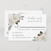 結婚式招待状RSVP 出欠カード (正面/裏面)