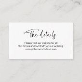 結婚式招待状Webサイト詳細オンラインRSVP エンクロージャーカード (正面)