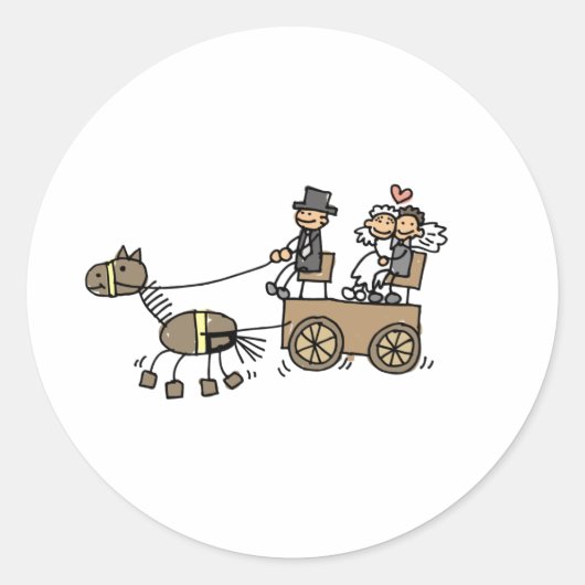 結婚式描用馬車 ラウンドシール (正面)