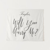 結婚式提案看板 カスタムネーム ライトクリーム 結婚してくれ タペストリー (正面(横))