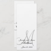 結婚式教会プログラムモノグラムのリネン白 プログラム (正面/裏面)