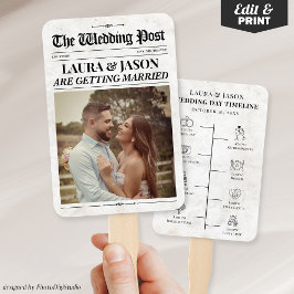 結婚式新聞扇子, 結婚式プログラム扇子 ハンドファン