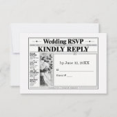 結婚式新聞返信ハガキ 出欠カード (正面)