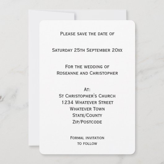 結婚式新郎新婦の日付を保存 セーブザデート (裏面)