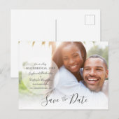 結婚式日のお知らせの写真を保存カスタムする ポストカード (正面/裏面)