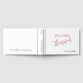 結婚式日日付バラ金ゴールド ゲストブック (全面)