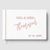 結婚式日日付バラ金ゴールド ゲストブック (正面)