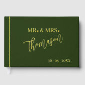 結婚式日日付金ゴールド ゲストブック (正面)