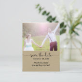 結婚式日程お知らせ はがき Brown Kraft 写真 案内ポストカード (スタンド正面)