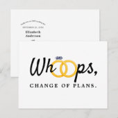 結婚式日程変更のお詫びとご案内 インビテーションポストカード (正面/裏面)