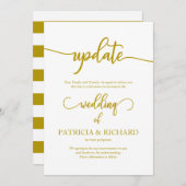 結婚式日程延期のお知らせ エレガントゴールド 招待状 (正面/裏面)