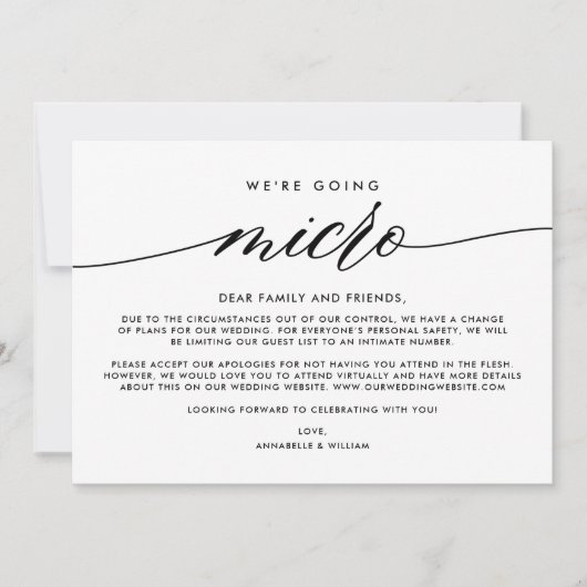 結婚式最新情報 | マイクロウェディングへ 案内状 (正面)