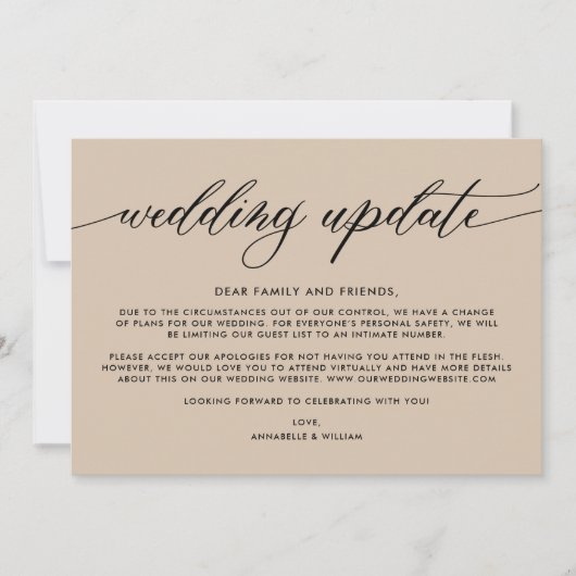 結婚式最新情報 | 少人数の結婚式 案内状 (正面)