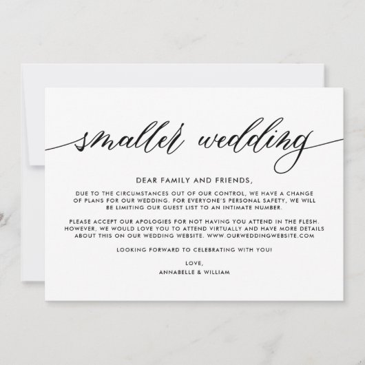 結婚式最新情報 | 少人数の結婚式 案内状 (正面)